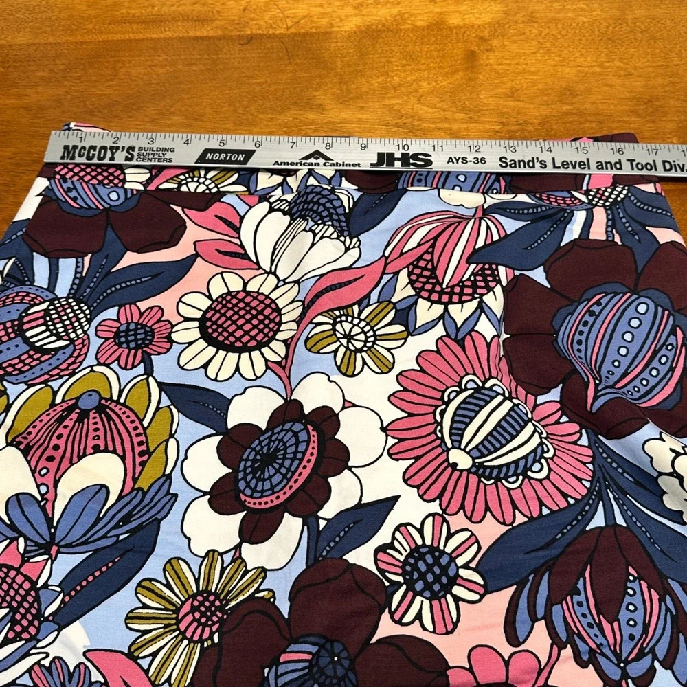 Ann Taylor Factory Floral Pencil Skirt Blue‎ Pink Burgundy Size 10 - Picture 10 of 12